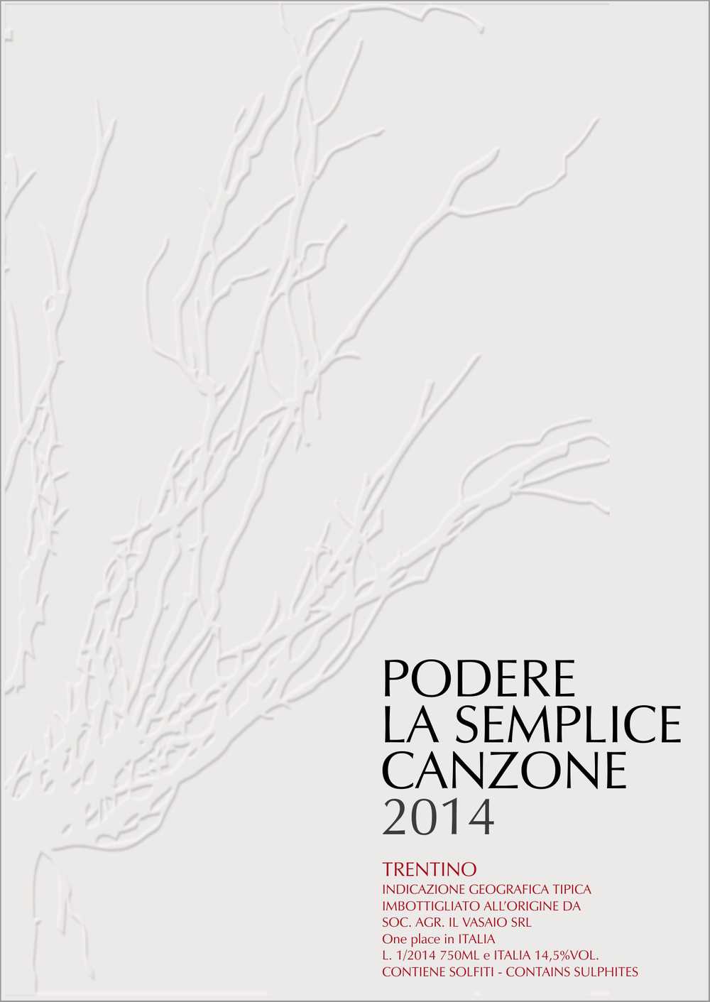 white background with stylized branches with title podere la semplice canzone